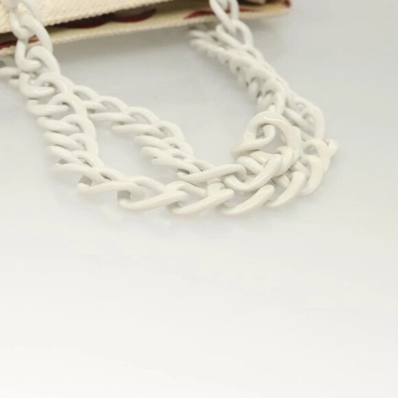 CHANEL Matelasse Chain Shoulder Bag Straw White CC - Picture 11 of 16